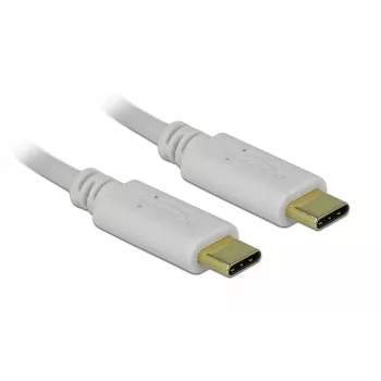 Delock USB-C kabelis / strāvas kabelis 24 kontaktu USB-C (M) - 24 kontaktu USB-C (M) 5 A 15 cm Balts (85357)
