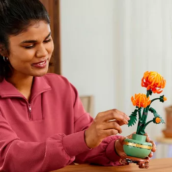LEGO Icons Krizantēmas ziedu būvēšanas komplekts pieaugušajiem, mākslīgais augs, dāvana