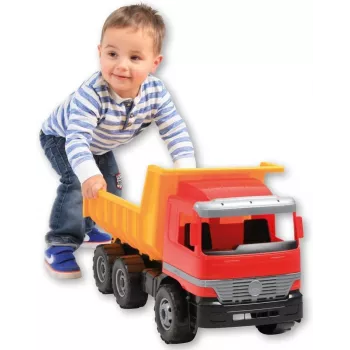 Rotaļu pašizgāzējs Lena Actros 62 cm ar vienu brūnu piekabi