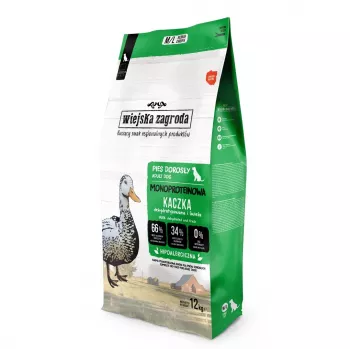 WIEJSKA ZAGRODA Monoproteinowa Kaczka M/L - sausā suņu barība - 12 kg