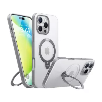 Caurspīdīgs vāciņš Torras iPhone 16 Pro — UPRO OSTAND SPIN SERIES, plāns viegls aizsargapvalks