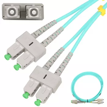 Optiskā šķiedras pārvada kabelis Extralink SC/APC–SC/APC, multimode OM3, duplekss, 3 mm apvalks, 5 m