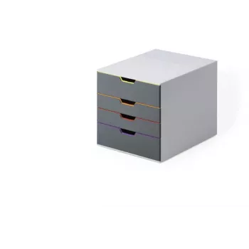 Durable VARICOLOR 4 atvilktņu plastmasas kumode, pelēka