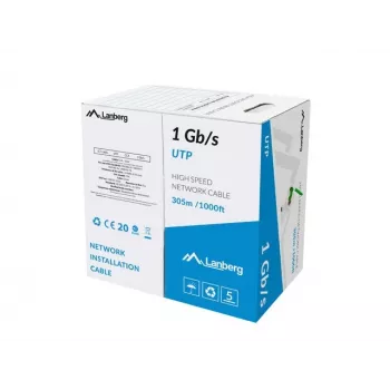 LANBERG tīkla kabelis LCU6-10CC-0305-G U/UTP Cat6 305 m, 23 AWG CCA, zaļš