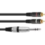 Stereo adaptera kabelis Omnitronic 2x RCA (Cinch) uz 2x RCA, 1,5 m, modelis 30225223