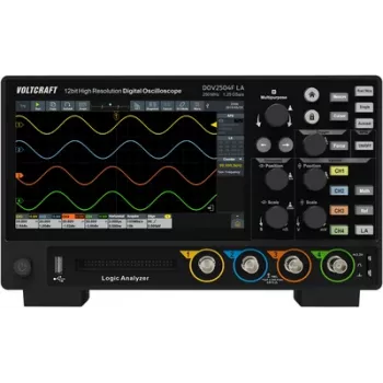 Voltcraft DOV2504F LA digitālais osciloskops 250 MHz 4 kanāli 1.25 GSa/s 100 Mpts 12 biti (VC-16753960)