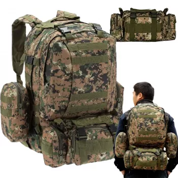 Extralink militārā mugursoma taktiskā 4-in-1 skolas ceļojumu izdzīvošanas soma 50L MIL-668