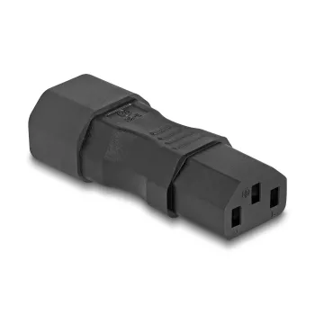 Strāvas adapteris DeLOCK IEC 60320 C14–C13, 10A, taisns, melns