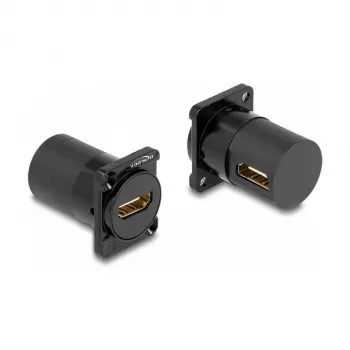 DeLOCK D-Type modulis HDMI sievišķais uz sievišķo 90° leņķī Melns