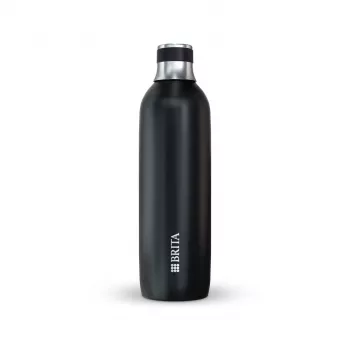 Brita sodaTRIO 1046734 karbonizatora pudele, nerūsējošais tērauds, 1 l, melna