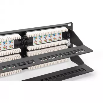 DIGITUS DN-91648U – Patch Panel RJ-45 48 portu, pelēks RAL 7035, 2U