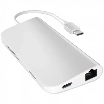 Satechi USB-C daudzportu adapteris 8K ar Ethernet V3 kosmosa pelēks (ST-P8KEM)