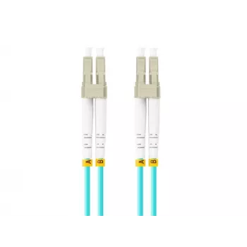 Optiskās šķiedras savienotājvads MM LC/UPC-LC/UPC DUPLEX 3.0MM OM3 50/125 LSZH 2M Aqua