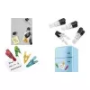 Magnētiskais turētājs WEDO Notiz-Magnethalter GLOSSY 4 gabalu komplekts melns/caurspīdīgs ar klipsi