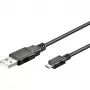 USB 2.0 kabelis, USB-A spraudnis > Micro-USB spraudnis (melns, 5 metri)