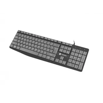 Vadu pilnizmēra tastatūra NATEC NKL-1507 USB QWERTY US International Pelēka/Melna, 105 taustiņi, ciparu bloks