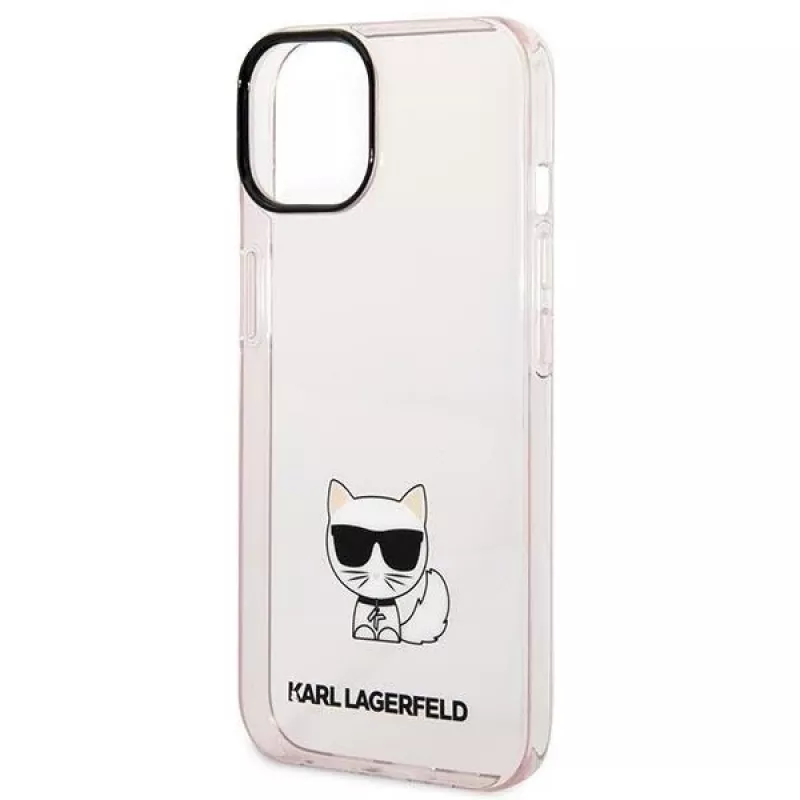 Karl Lagerfeld KLHCP14MCTRI Cietais maciņš iPhone 14 Plus / 15 Plus 6.7” Rozā / Caurspīdīgi rozā Choupette Body