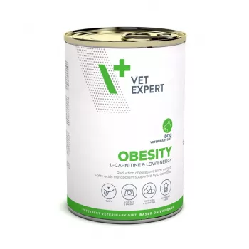 Slapjā barība suņiem VETEXPERT Veterinary Diet Obesity 400 g – mājputni, pieaugušiem, ar zemu tauku saturu, augstu mitruma līmeni