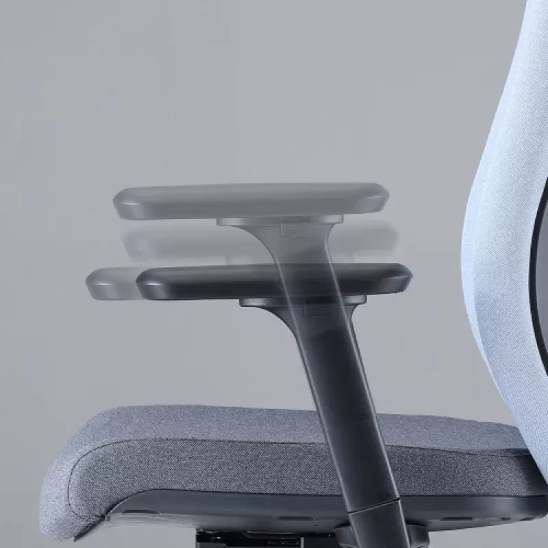 Up Up Athene ergonomiskais biroja krēsls Melns, Pelēks + Zils audums