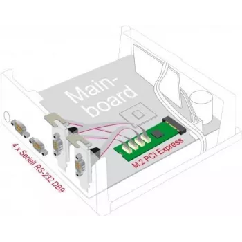 DeLOCK M.2 karte uz 4 x Serial RS-232 DB9 PCIe 2.1