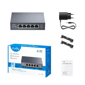 Nepārvaldāms tīkla slēdzis Cudy HS105 — 5 porti, 100/1000/2500 Mbps