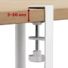 Kabeļu organizators zem galda MACLEAN MC-104 W, 2 līmeņu tērauda paliktnis, balts, max slodze 5 kg, der galdam 0.5–5 cm