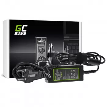 Strāvas adapteris Green Cell AD40P 45W klēpjdatoriem, 19V 2.37A, maiņstrāva-līdzstrāva, 100–240V ieeja, melns
