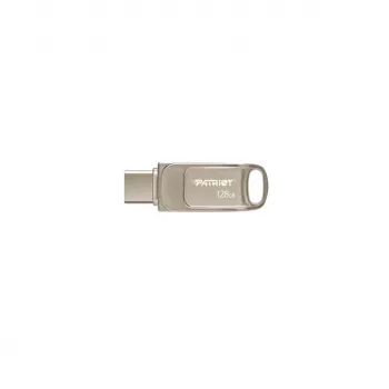 USB zibatmiņa PATRIOT PS128GT560DS5D 128GB USB 3.2 (USB-A / USB-C) grozāma cinka sakausējuma sudraba