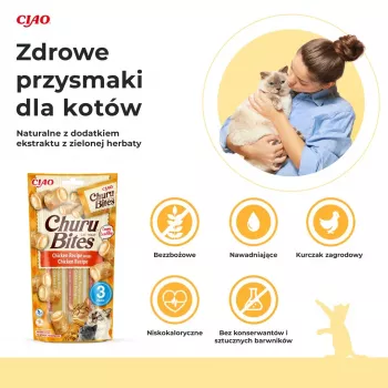 INABA Churu Bites Chicken recipe wraps - gardumi kaķiem - 3x10 g