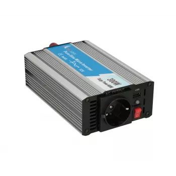 Sprieguma pārveidotājs Extralink OPIP-300W 12V 300W tīrs sinusoidāls vilnis, alumīnija korpuss, aktīvā dzesēšana