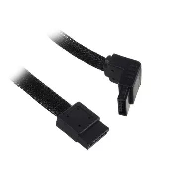 SilverStone SATA III kabelis 50cm leņķisks / taisns - melns apvalkā