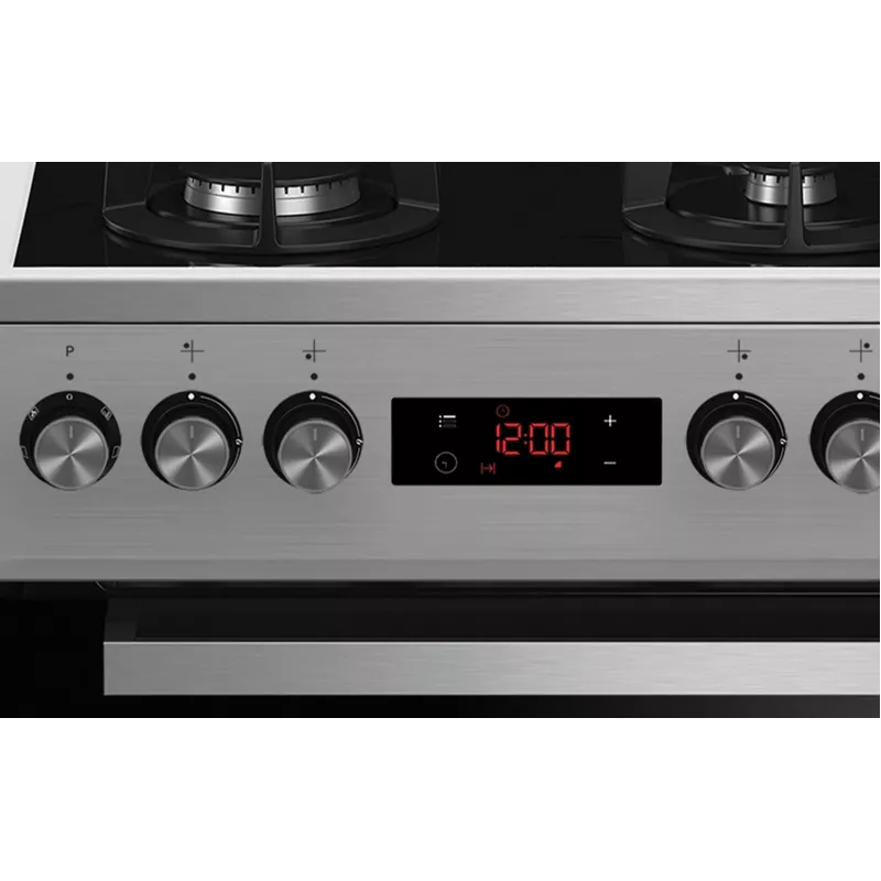 Brīvi stāvoša gāzes-elektriskā plīts BEKO FSMT55330DXDS, 5 degļi, 60 cm, nerūsējošais tērauds, cepeškrāsns 60 L, energoklase A