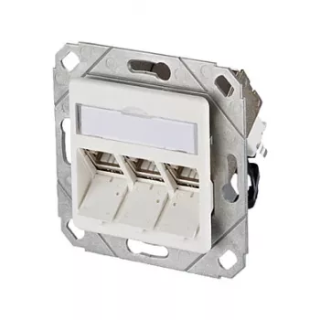 METZ CONNECT BTR C6A Modulis 3 Porti 270° UPk - Savienotājligzda, Iegremdējamā - RJ-45 X 3 - Tīri Balts, RAL 9010 (130B12D31102-E)