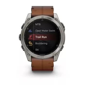Garmin Fenix 8 3.56 cm (1.4) AMOLED 51 mm Digitāls 454 x 454 pikseļi Skārienekrāns Titāns Wi-Fi GPS (satelīts)