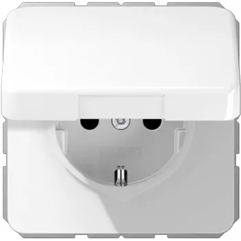 JUNG CD 1520 BF KI KL WW SCHUKO kontaktligzda ar atlokāmu vāciņu, 16 A 250 V, alpu balta