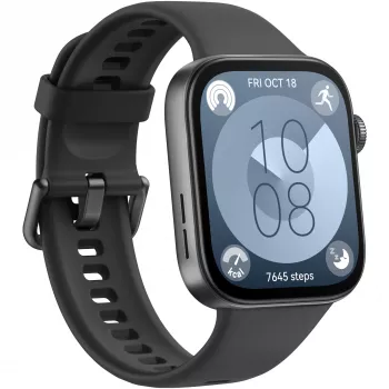 Huawei WATCH Fit 3 4.62 cm (1.82 inch) AMOLED 43.2 mm Digitāls 408 x 480 pikseļi Skārienekrāns Melns Wi-Fi GPS (satelīts)