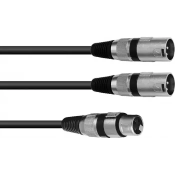 Audio kabelis XLR 3-pin 2 x XLR 3-pin Melns Omnitronic 30225203