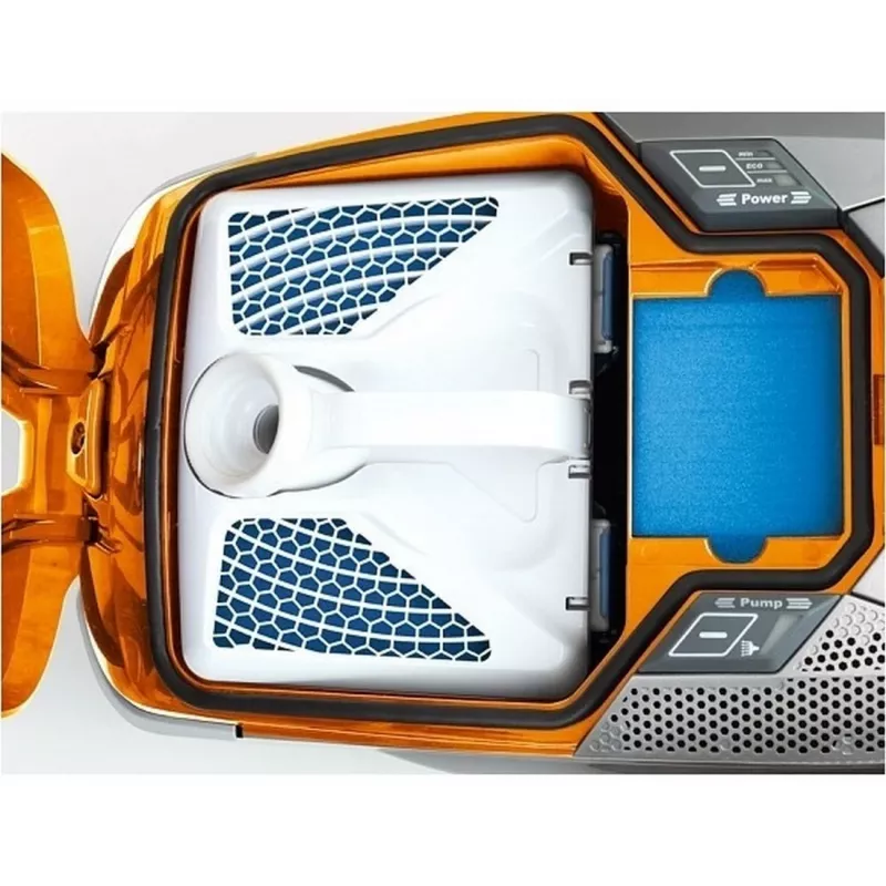 Putekļsūcējs cilindriskais THOMAS Aqua + Pet & Family 1.8 L — sausā un mitrā tīrīšana, 1700 W, oranžs/pelēks