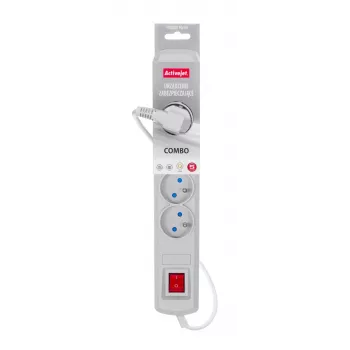 Activejet pelēks pagarinātājs ar vadu ACJ COMBO 5G/3M/BEZP. AUT/S