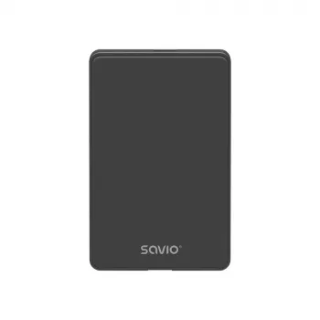 Ārējais HDD/SSD korpuss SAVIO AK-65 Melns 2.5 collu SATA USB 3.0 5 Gbit/s Micro-USB