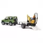 Rotaļu auto komplekts BRUDER Land Rover Defender ar piekabi un ekskavatoru
