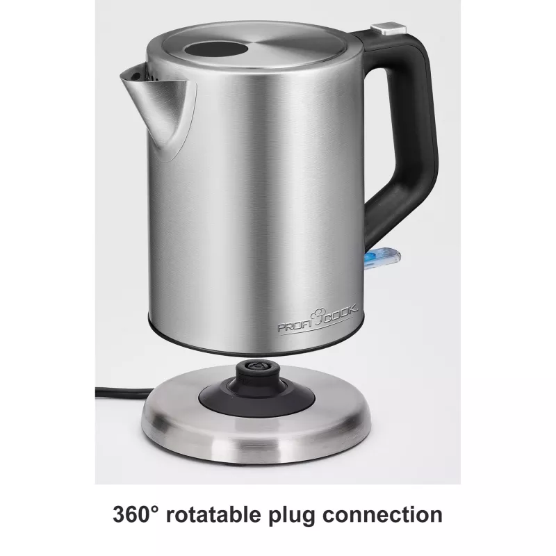 ProfiCook PC-WKS 1106 1l 2200W Melna - Nerūsējošā tērauda elektriskā tējkanna (501106)