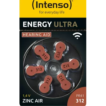 Intenso A312 Energy dzirdes aparāta baterija 6 iepakojums blisterī - baterija - 148 mAh vienreizējās lietošanas baterija 312 cinka-oglekļa (7504436)