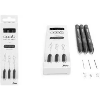 COPIC Multiliner Fineliner melns 0.05 + 0.1 + 0.3 mm, 3 gab. (22075631)