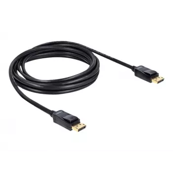 DisplayPort kabelis DeLOCK 82424 3m vīriešu-vīriešu zelts melns