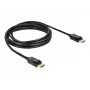 DisplayPort kabelis DeLOCK 82424 3m vīriešu-vīriešu zelts melns