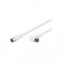 Wentronic Goobay SAT leņķa savienojuma kabelis, F-Quick, 100% ekranēts, balts, 5 m - F-Spalva (Quick) F-Spalva (Quick) 90° (67350)