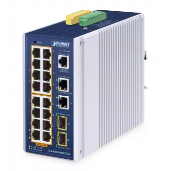 Pārvaldāms slēdzis PLANET IP30 16-Portu L2/L4 Gigabit Ethernet PoE