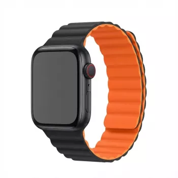 GUAN Premium Pro aproce Apple Watch 38/40/41/42 mm — Oranža/Melna