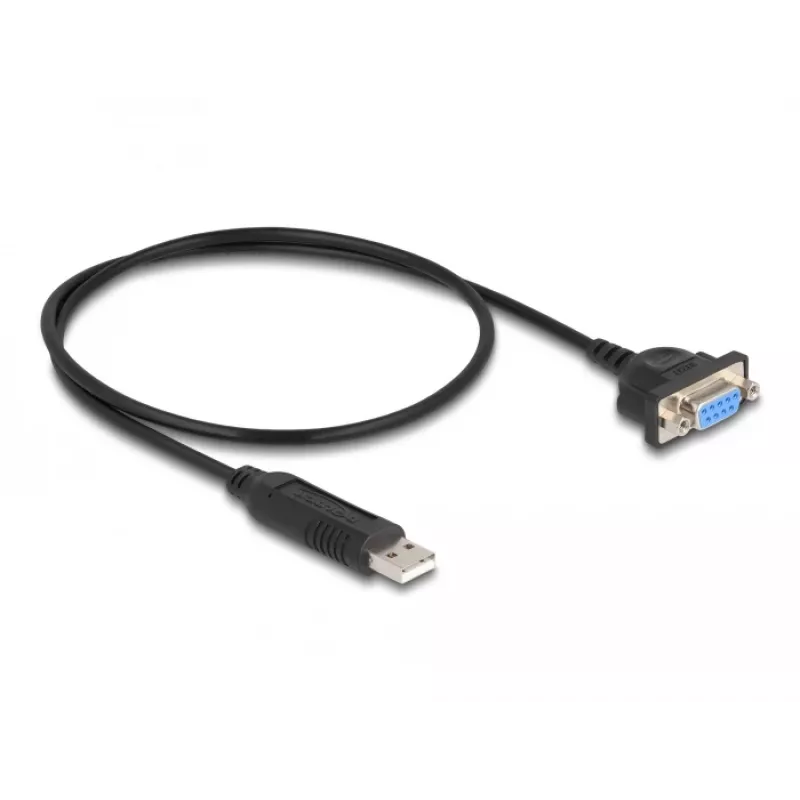 DeLOCK USB 2.0 uz RS-232 adapteris 50 cm FTDI Melns